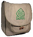 Hemp purse with Tibetan OM mandala beautifully embroidered - medium size hemp handbag