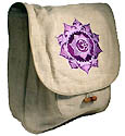 Hemp purse embroidered with OM Mandala